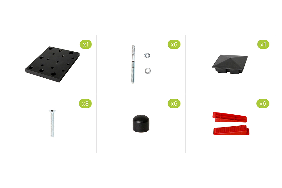 Savadeck set stupa dvorišnih vrata – prikaz seta komponenti